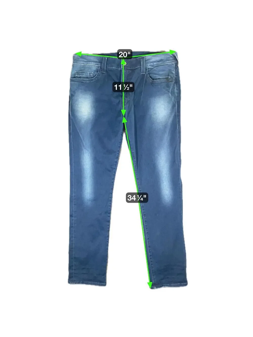 True Religion Geno Relaxed Slim Blue Denim Men's Jeans No Flap- Size 42
